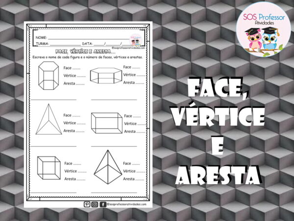 Geometria Face vértice e aresta SOS Professor Atividades 5º ano