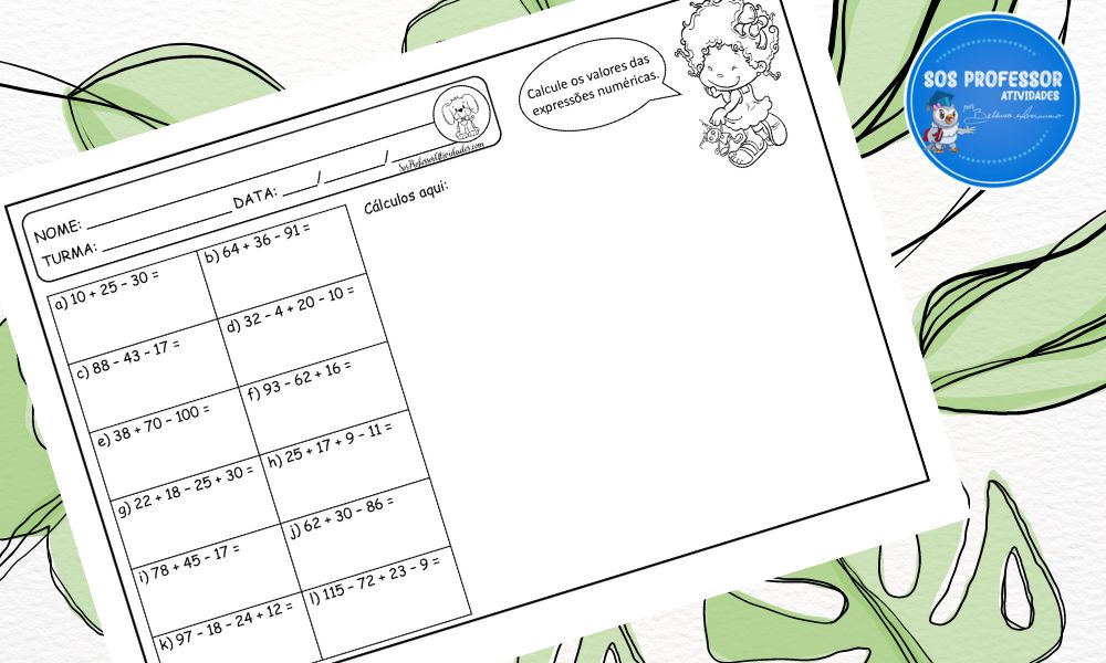 matemática Sentença adição e subtração - Recursos de ensino