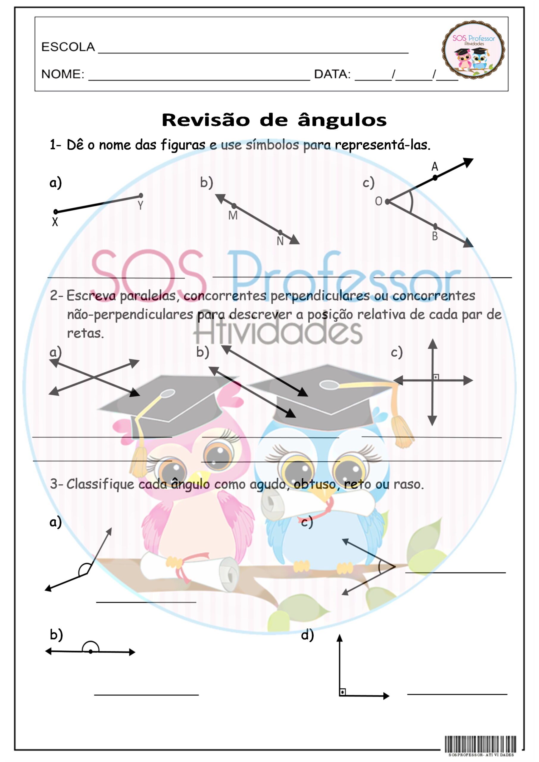 Ângulos - Definição e tipos de ângulos Geometria - Prof Gis