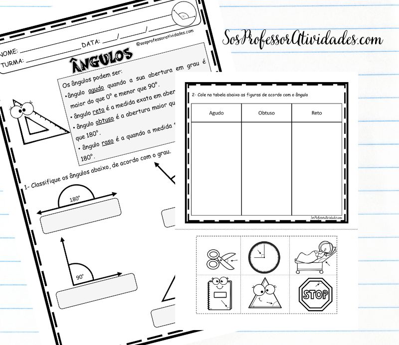 Revisão de ângulos - SOS Professor Atividades - 5º ano