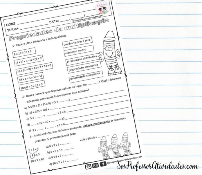 Propriedades Da Multiplicação Sos Professor Atividades 4º E 5º Anos 4170