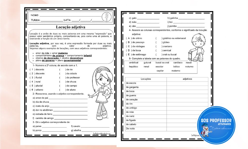 Atividades de Português - 4º ano e 5º ano