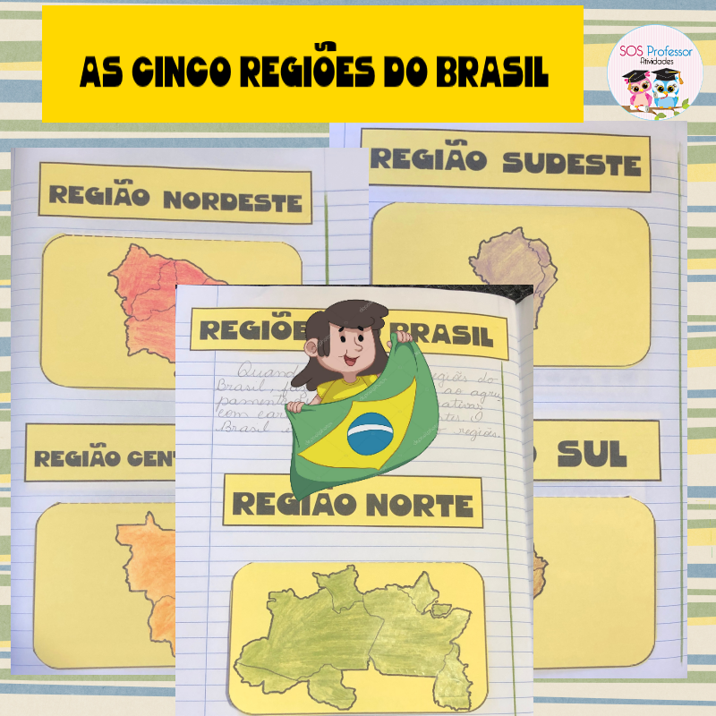 Livro dos Estados e Regiões do Brasil com Fichas em Velcro