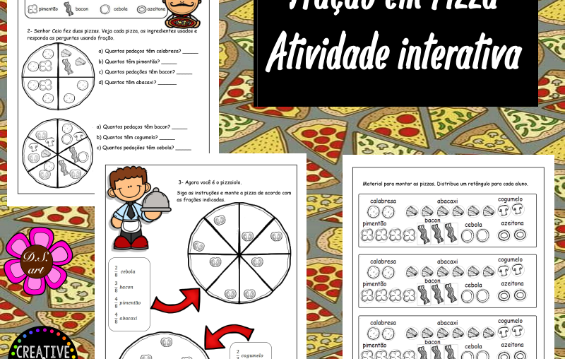 Fração em pizza
