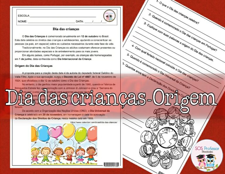 Dia das Crianças - Origem - SOS Professor Atividades - 3º ao 5º ano