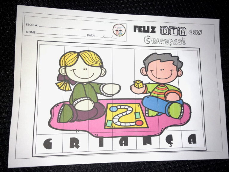 Dia das Crianças Quebra-cabeça - SOS Professor Atividades - 1º ao 3º ano