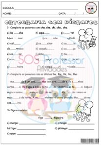 Ortografia com dígrafos - SOS Professor Atividades - 3º ano