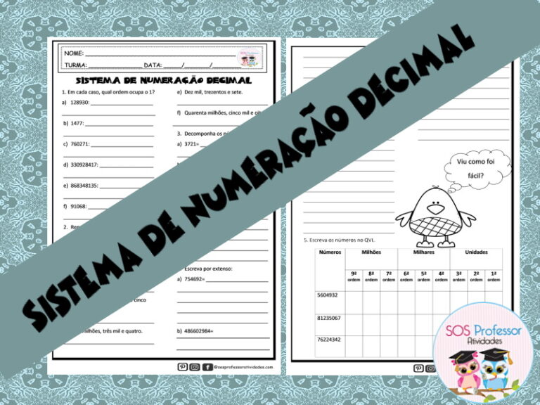 Sistema de numeração decimal 1- SOS Professor Atividades