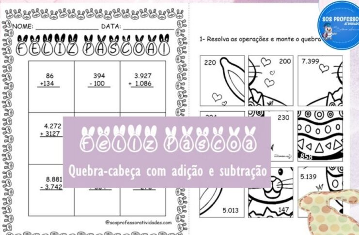 Adição e subtração – Feliz Páscoa!