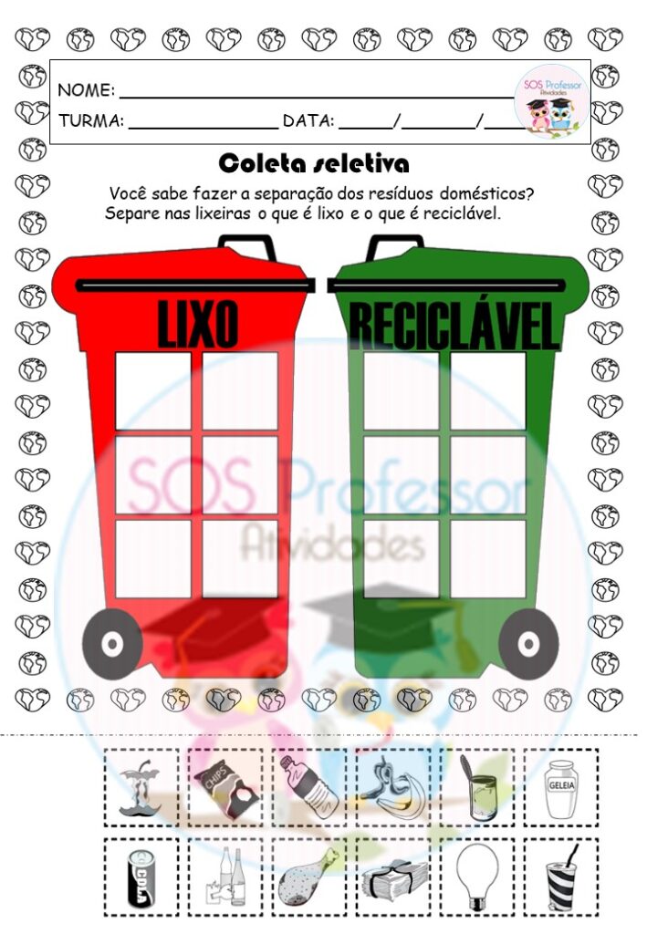 Resíduos domésticos - Coleta seletiva - SOS Professor Atividades - 3º ...