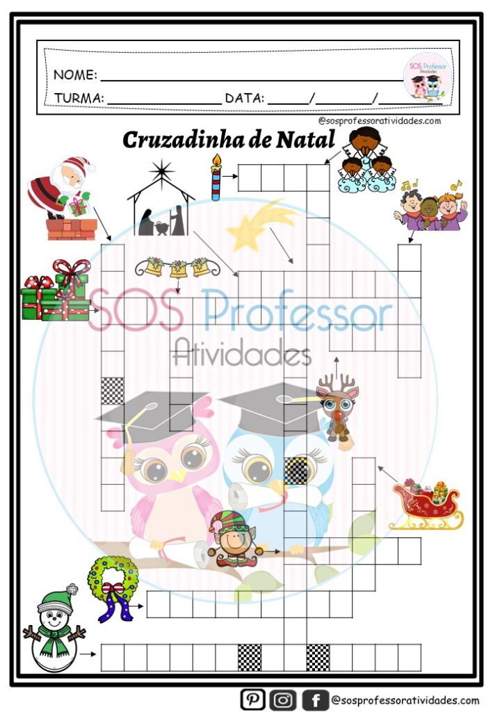 Cruzadinha de Natal - SOS Professor Atividades - 3º e 4º ano