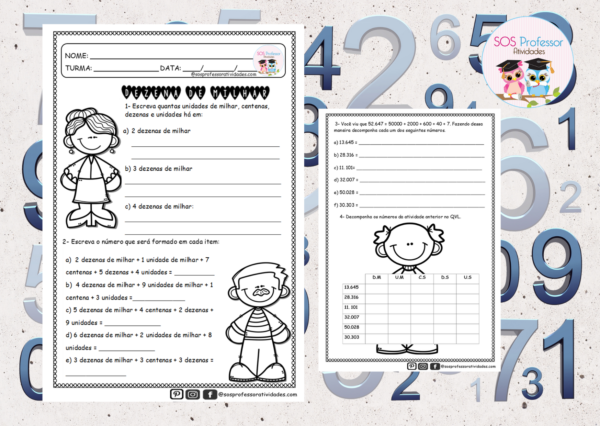 Dezena de milhar 1 - Para o 4º e 5º ano - Matemática