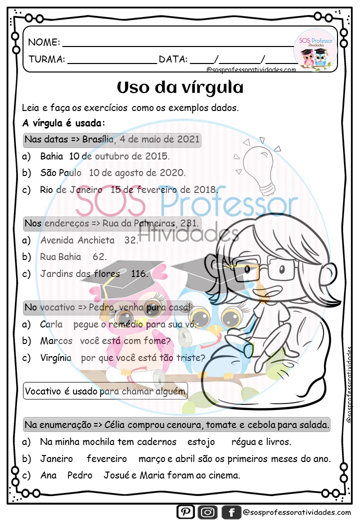 Exercícios de Gramática - Pontuação