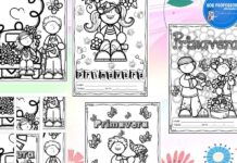 Primavera – desenhos para colorir e quebra-cabeça Primavera