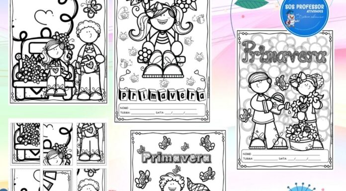 Primavera – desenhos para colorir e quebra-cabeça Primavera