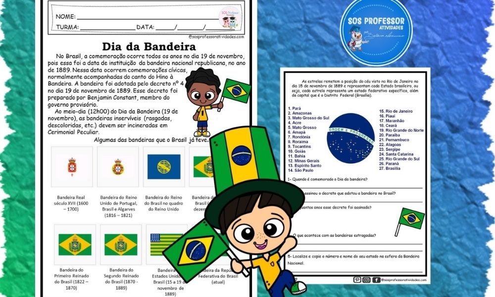 Bandeira do Brasil para colorir - Educador