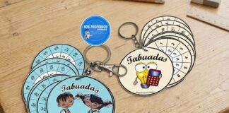 Tabuadas chaveiro redondo Tabuadas chaveiro redondo