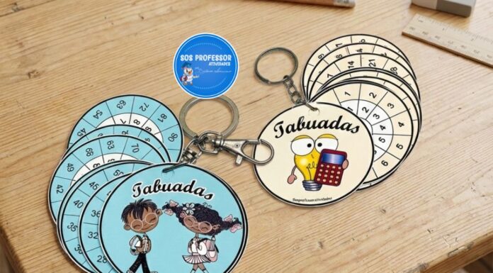 Tabuadas chaveiro redondo Tabuadas chaveiro redondo