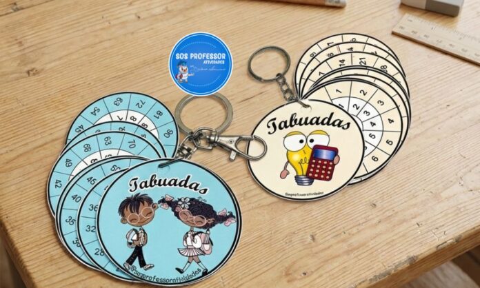 Tabuadas chaveiro redondo Tabuadas chaveiro redondo