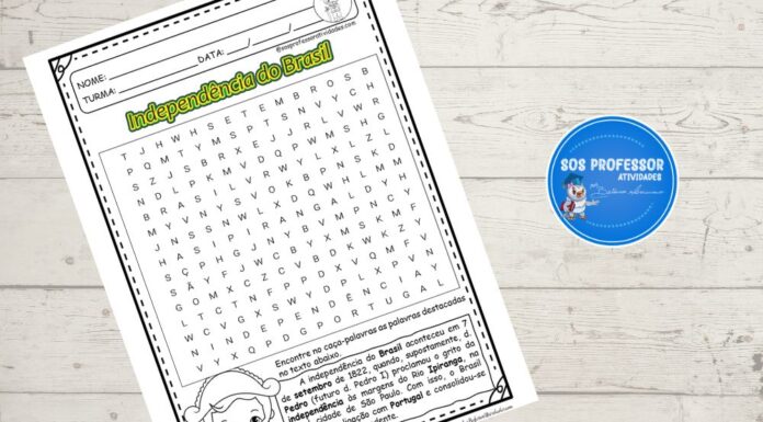 Independência Caça-palavras Independência Caça-palavras