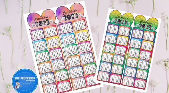 Calendário 2023 – marca página calendário 2023