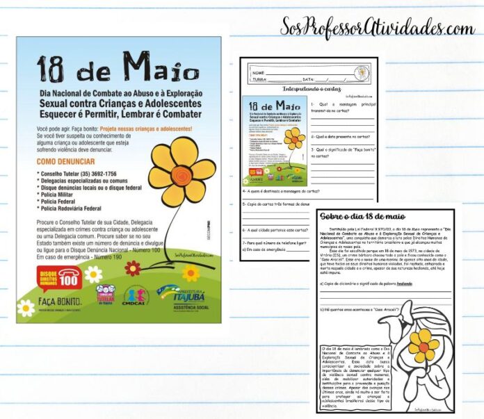 Interpretação de cartaz - 18 de maio - SOS Professor Atividades - 4º e ...