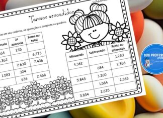 Atividade com os termos da adição e subtração Termos escondidos