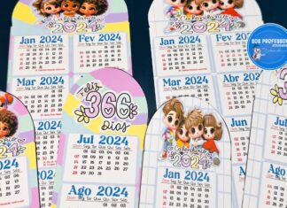 Calendário 2024 Marca Página Calendário 2024 Marca Página