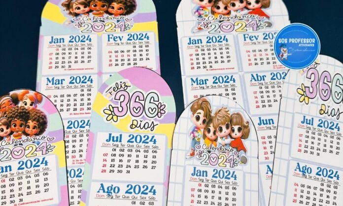 Calendário 2024 Marca Página