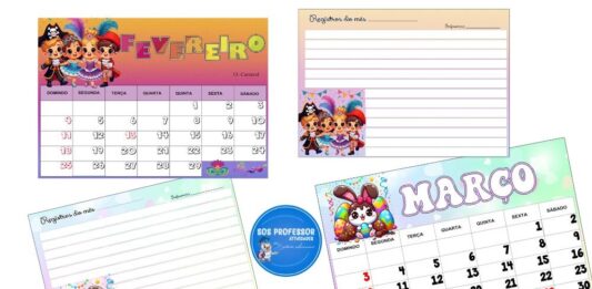 Calendários fevereiro e março