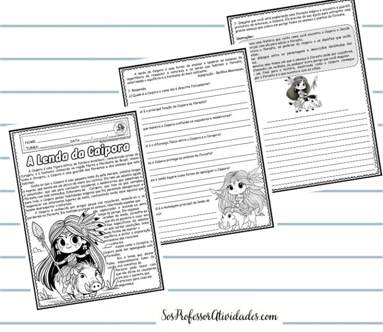 A lenda da Caipora - SOS Professor Atividades - 3º ao 5º ano