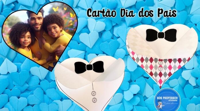 Cartão Dia dos Pais Coração Cartão Dia dos Pais Coração