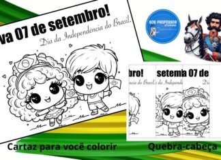 Cartaz da Independência para Colorir Cartaz da Independência para Colorir