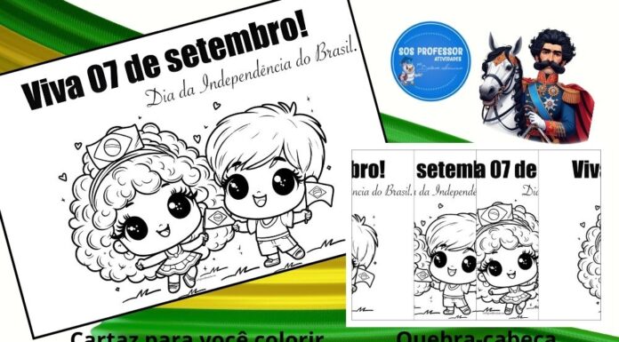 Cartaz da Independência para Colorir Cartaz da Independência para Colorir