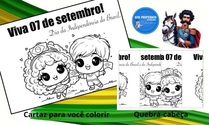 Cartaz da Independência para Colorir