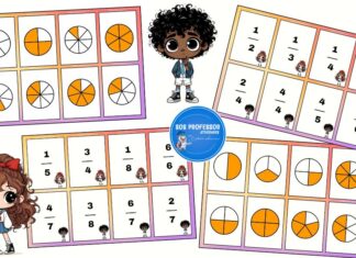 Flashcards das frações: Aprendendo frações brincando Flashcards das frações: Aprendendo frações brincando