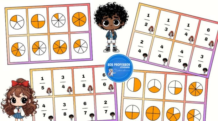 Flashcards das frações: Aprendendo frações brincando Flashcards das frações: Aprendendo frações brincando