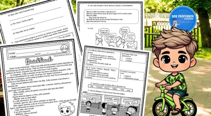 Bicicletando – Revisão com atividades de Interpretação e Gramática Revisão com Atividades de Interpretação e Gramática com o Texto "Bicicletando"