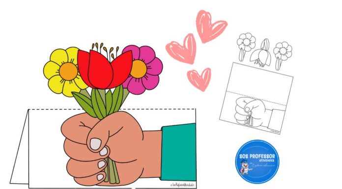 Lembrancinha Dia das Mães com Molde Grátis: Cartão Dobrável Feito pelos Alunos Lembrancinha Dia das Mães com Molde Grátis: Cartão Dobrável Feito pelos Alunos