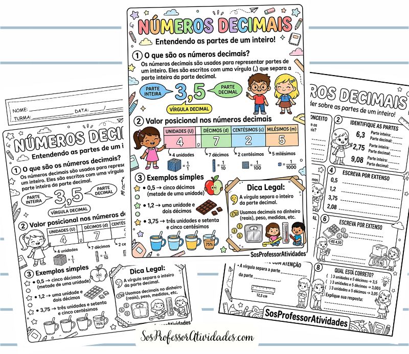 Números Decimais: Atividades e Cartaz 