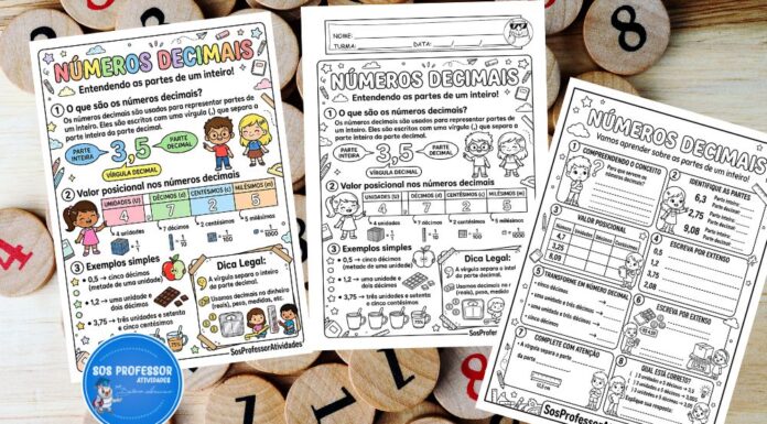 Números Decimais: Atividades e Cartaz Números Decimais: Atividades e Cartaz
