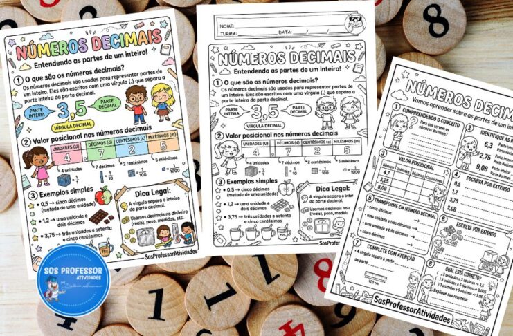 Números Decimais: Atividades e Cartaz Números Decimais: Atividades e Cartaz