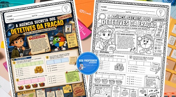 Detetives da Fração: Atividade Matemática 5º Ano Detetives da Fração Atividade Matemática 5º Ano para imprimir