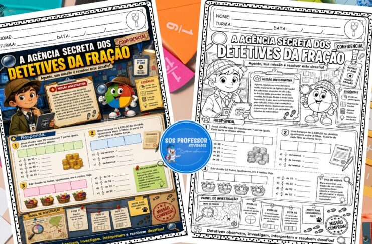 Detetives da Fração: Atividade Matemática 5º Ano Detetives da Fração Atividade Matemática 5º Ano para imprimir