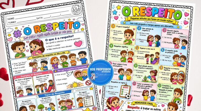 Respeito: Valores e Convivência Escolar Atividade sobre Respeito para Imprimir Valores e Convivência Escolar