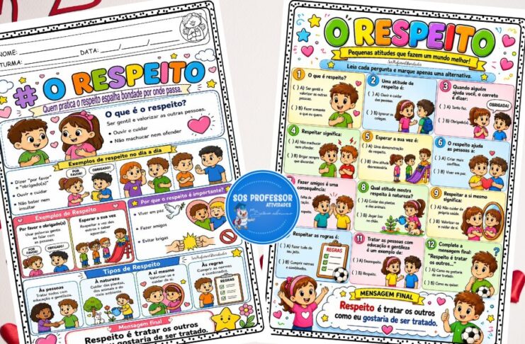 Respeito: Valores e Convivência Escolar Atividade sobre Respeito para Imprimir Valores e Convivência Escolar