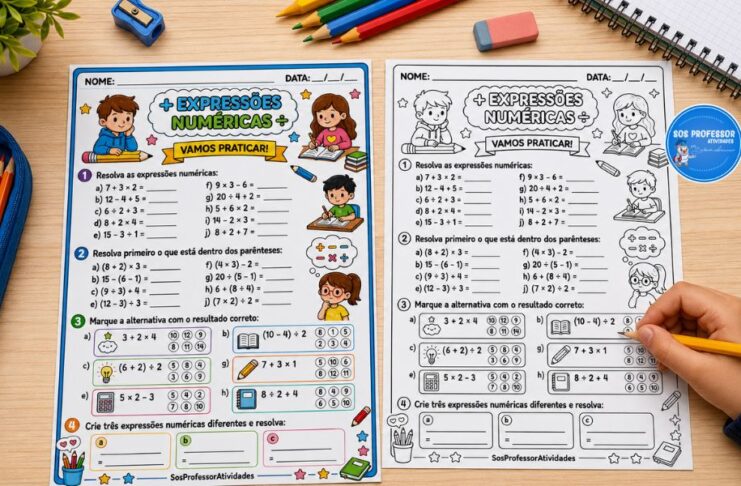 Atividade de expressões numéricas para o 4º e 5º/26 Atividade de expressões numéricas para o 4º e 5º ano