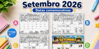 Setembro 2026: Calendário com Datas Comemorativas Setembro 2026