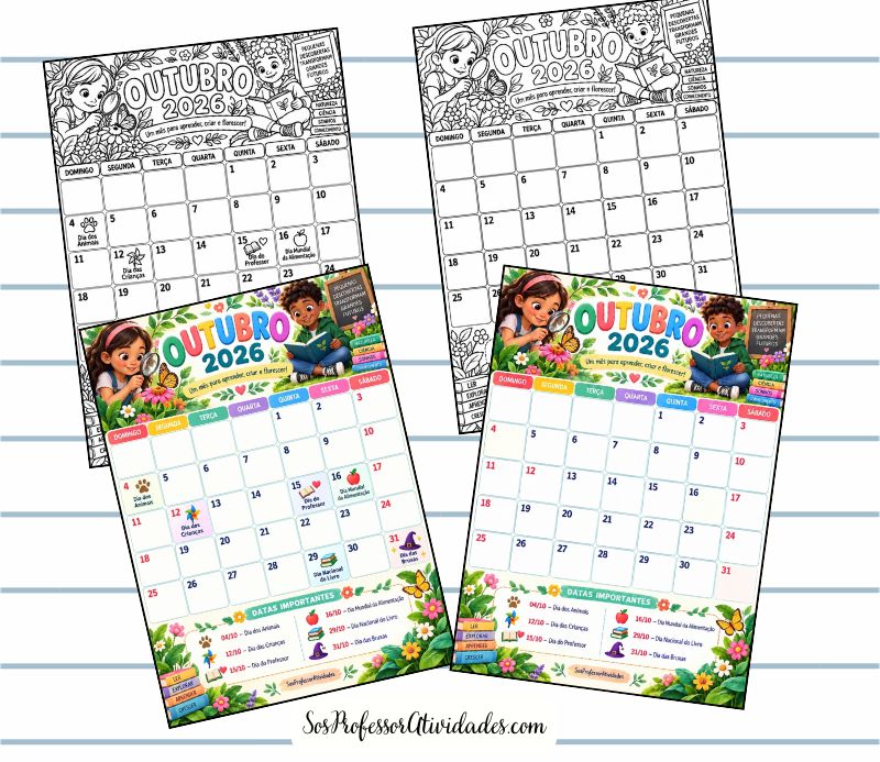 Calendário de outubro 2026 Calendário de outubro 2026
