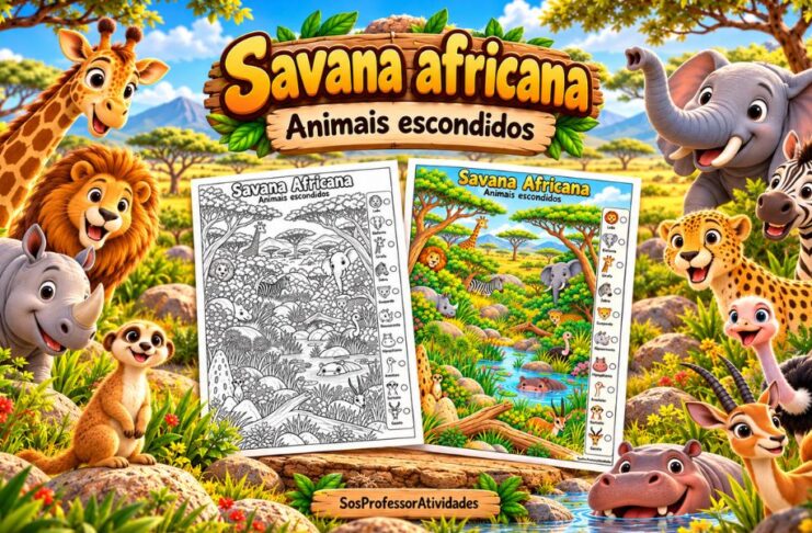 Savana africana: animais escondidos Savana africana